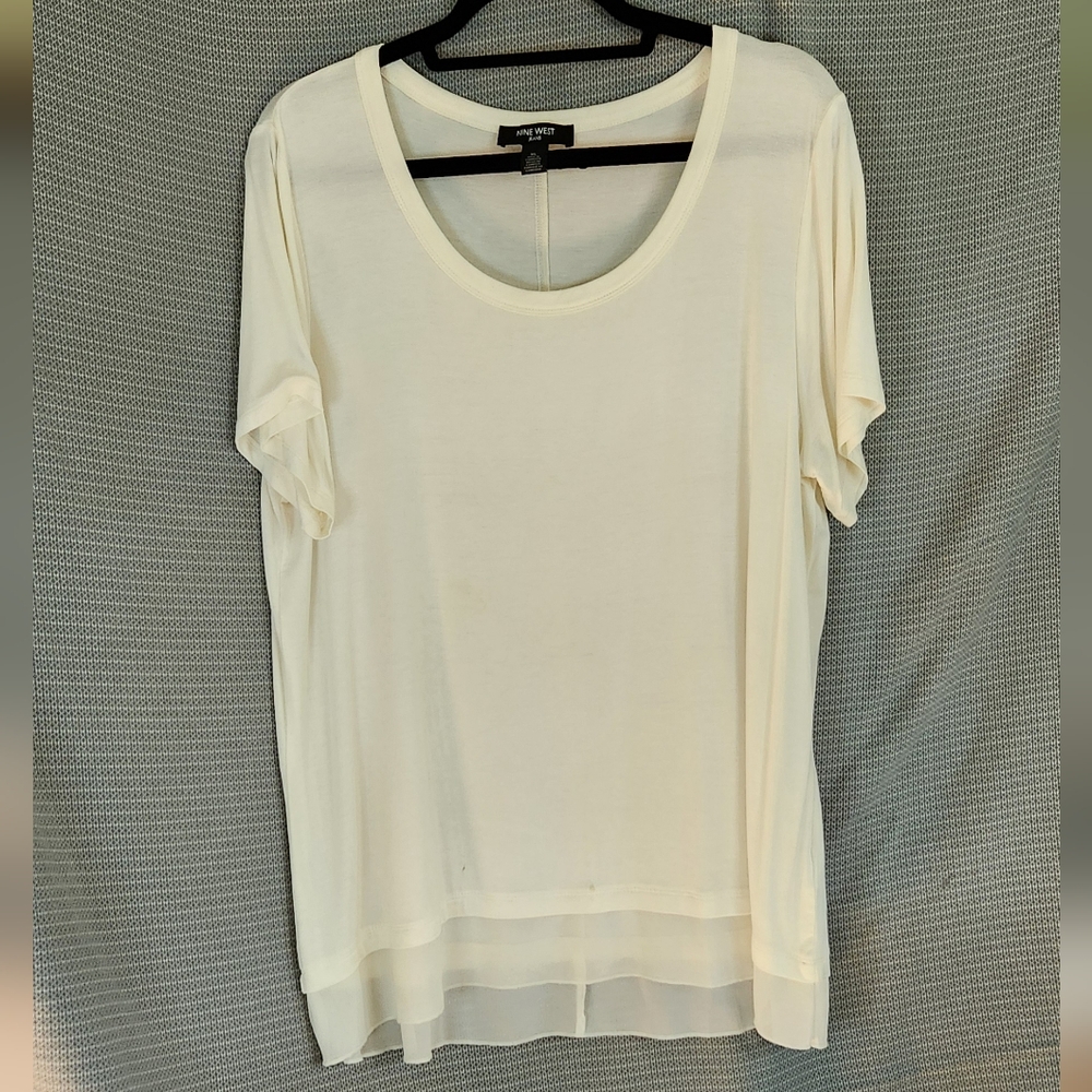 Plus Size XL Off-White Beige Nine West Tunic